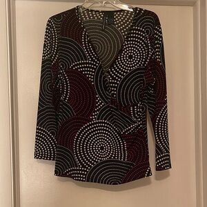 Saint Tropez West Black and Red Patterned Blouse